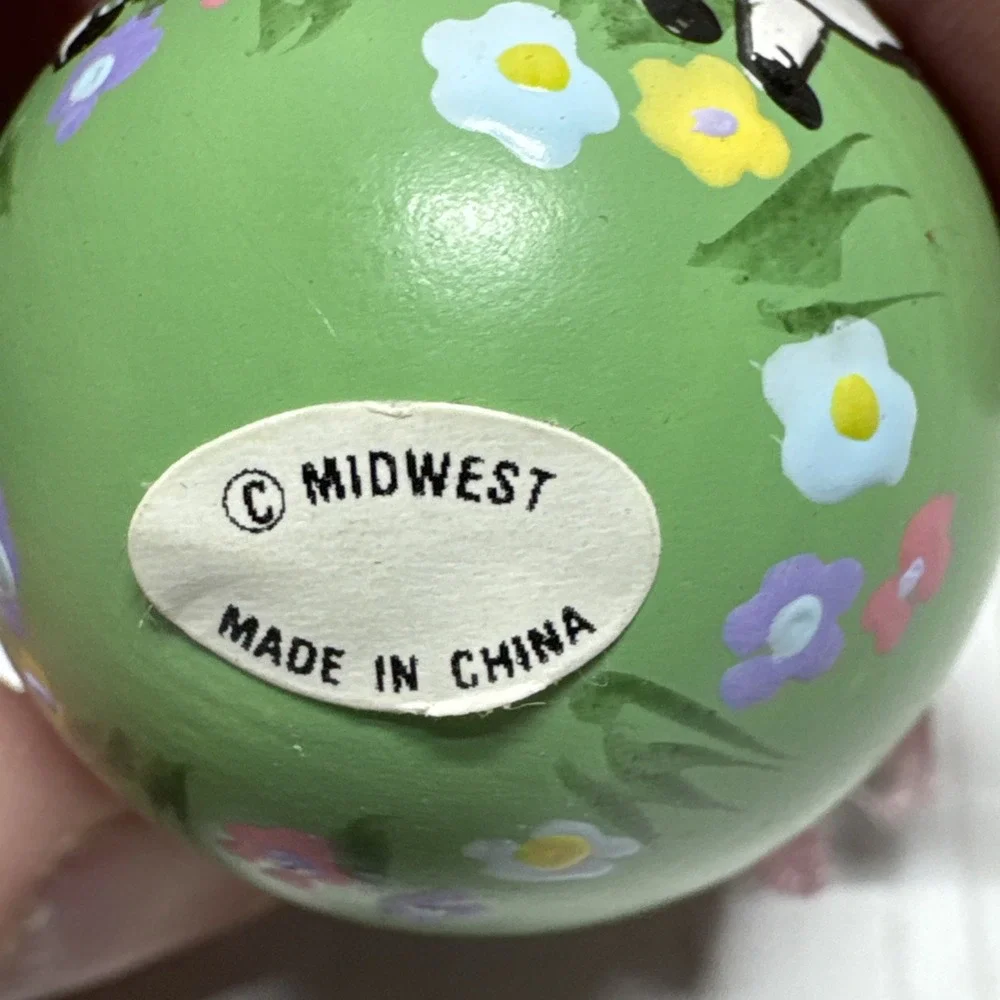 Midwest Lot of 3 Farm Animal Easter Egg Ornaments 2 25 inch Sheep Pig Cow